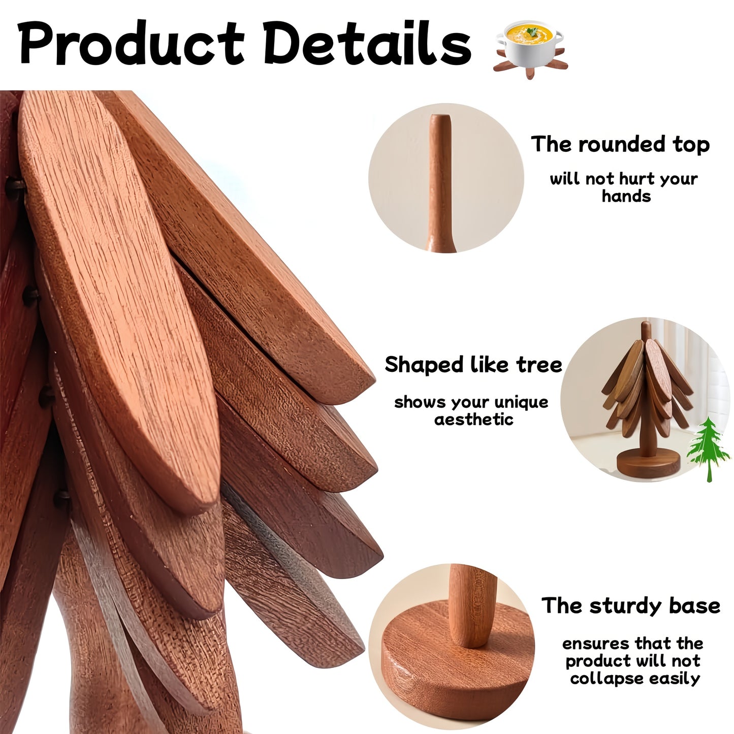 WoodyFold™ – Dessous-de-plat pliables en bois