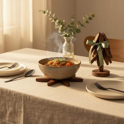 WoodyFold™ – Dessous-de-plat pliables en bois